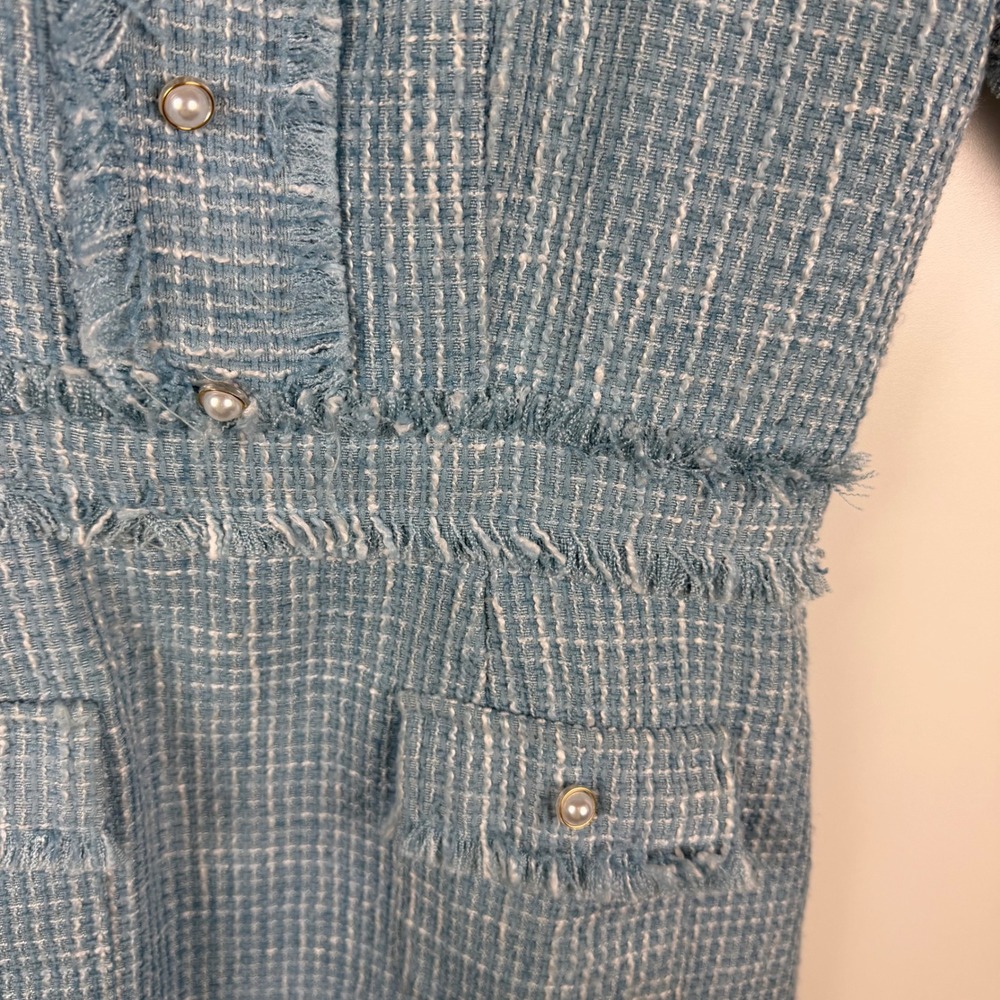Ivy City Co‎ Claudia Dress Small Blue Tweed Old Money Classic Preppy Coquette - Picture 3 of 13